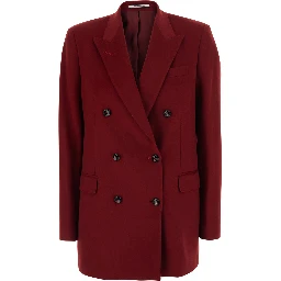 Womens cashmere jacket in red for women