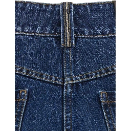 Blue Shorts with Monile on the back in denim for women