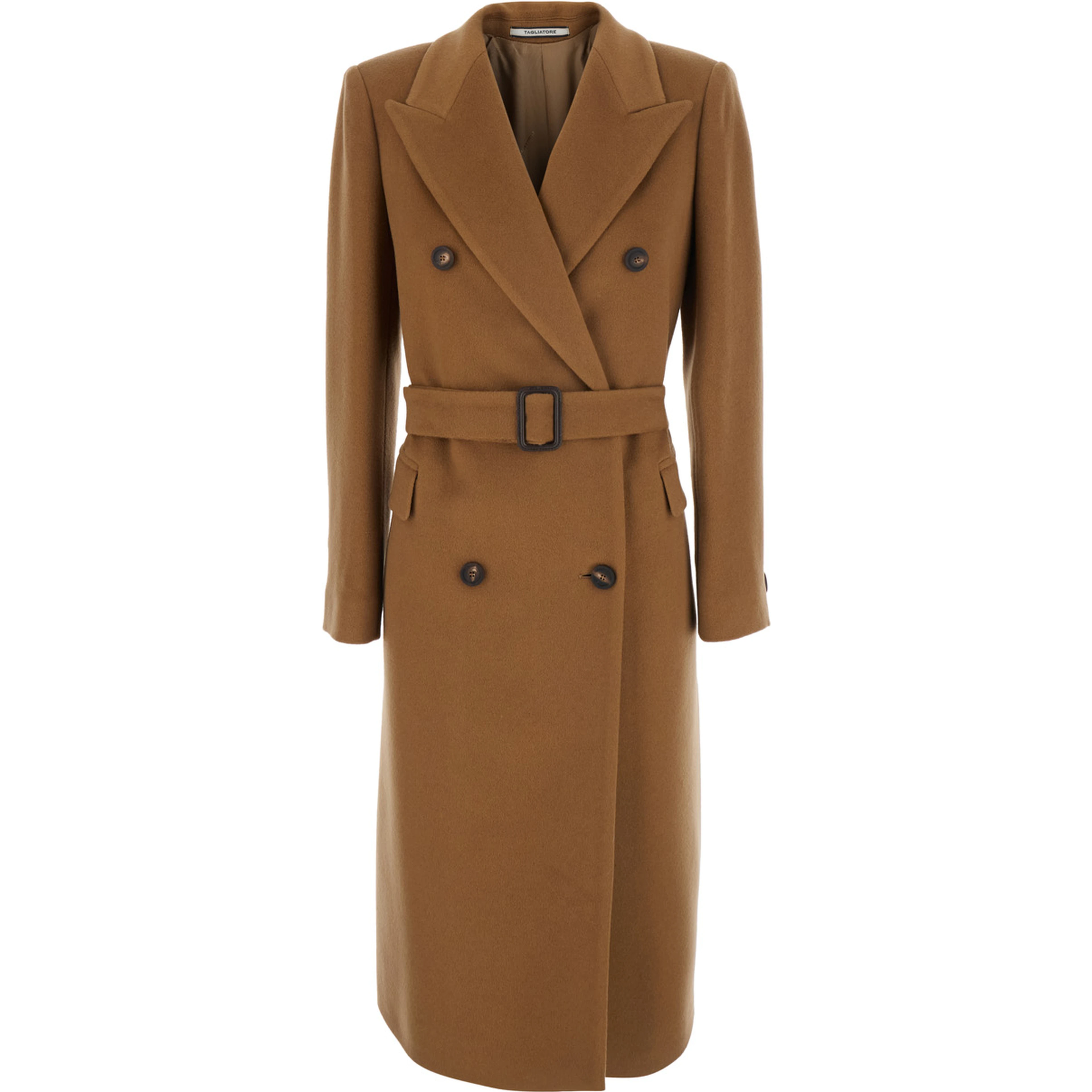 Beige fabric coat for women