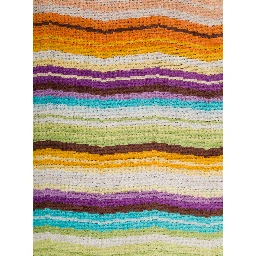 Hugo Beach Towel with multicolor striped cotton unisex print