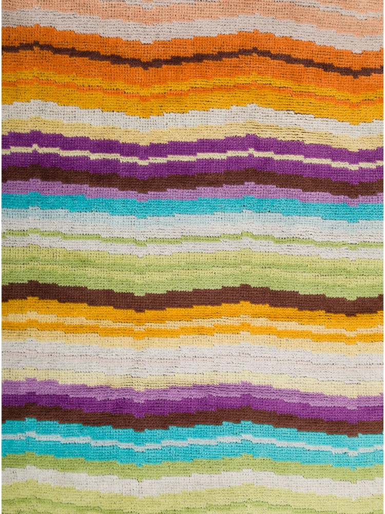 Hugo Beach Towel with multicolor striped cotton unisex print alternative