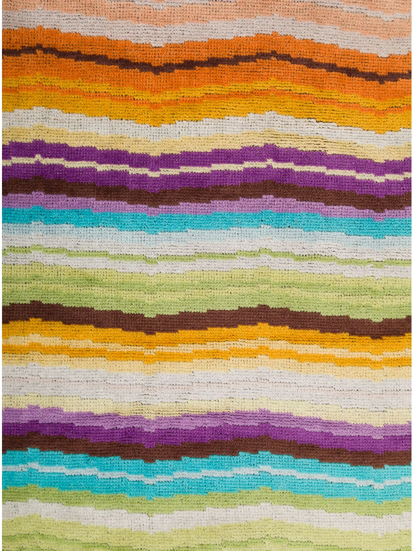 Hugo Beach Towel with multicolor striped cotton unisex print