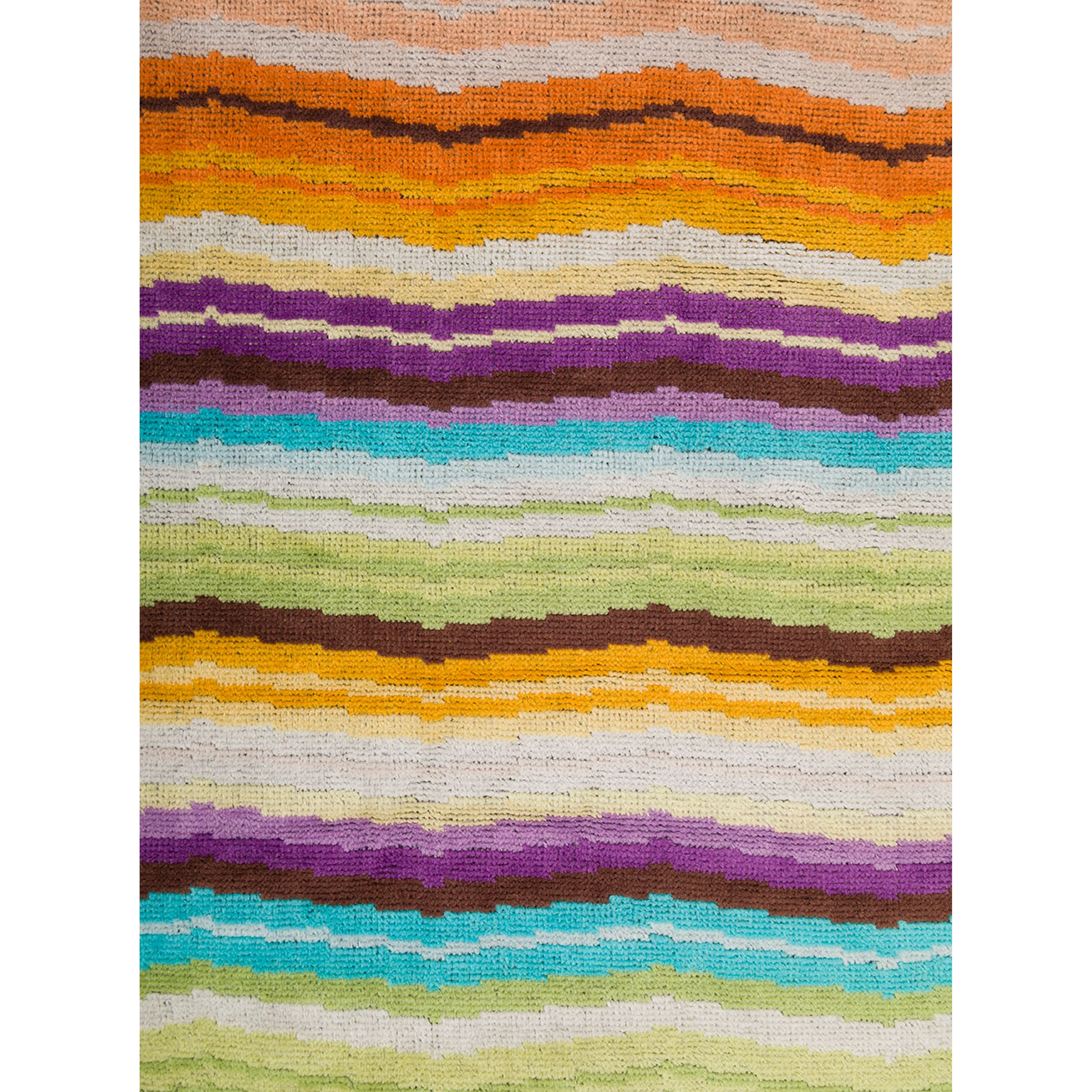 Hugo Beach Towel with multicolor striped cotton unisex print