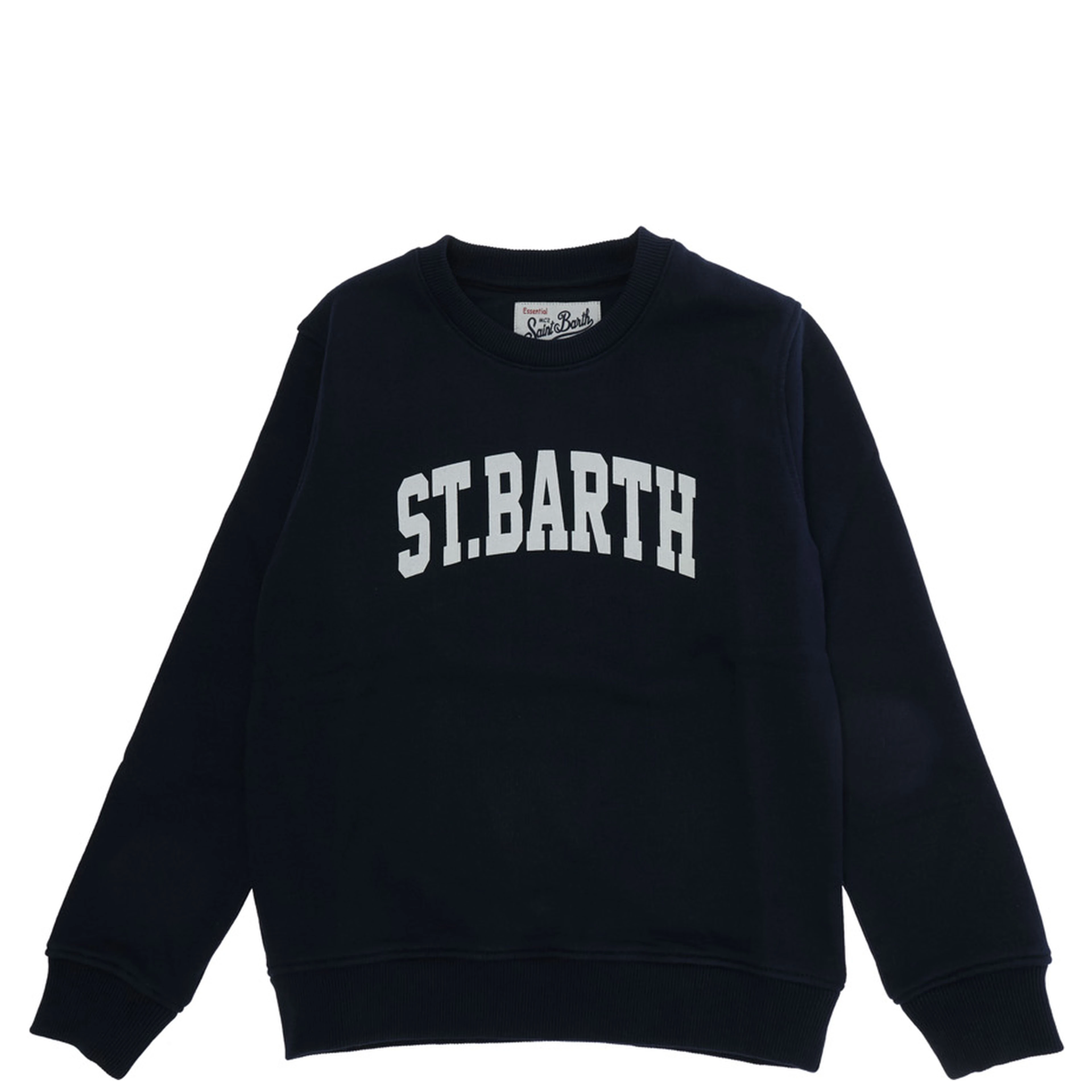 Crewneck sweatshirt with long sleeves in cotton and Tech Fabric black for Boy