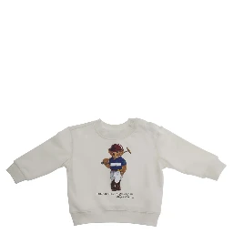 Crewneck Sweatshirt with Maxi Logo on the Front in Cotton Blend Baby
