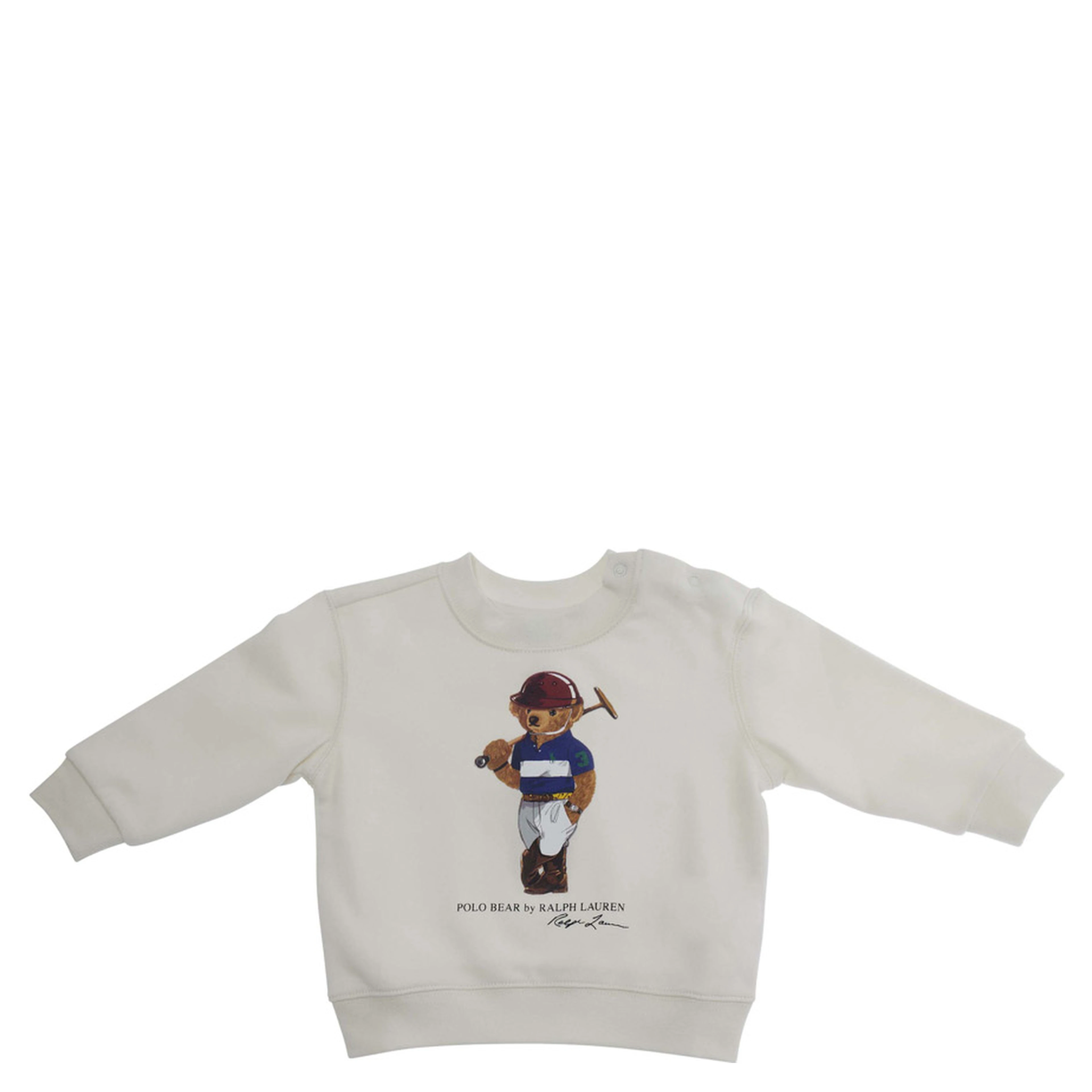 Crewneck Sweatshirt with Maxi Logo on the Front in Cotton Blend Baby