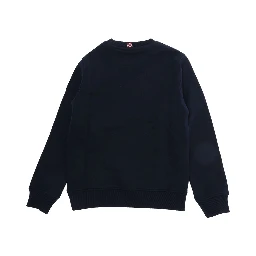 Crewneck sweatshirt with long sleeves in cotton and Tech Fabric black for Boy