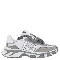 Coutryroad Gray Low Top Sneakers Patch Logo on the Tongue and Maxi Logo on the Side in Leather for Men