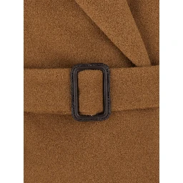 Beige fabric coat for women