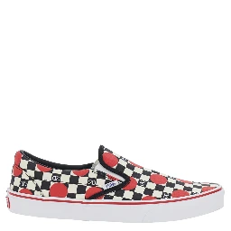 Multicolor Low Top Sneaker with Check Motif and All-Over VLogo Print in Cotton Man