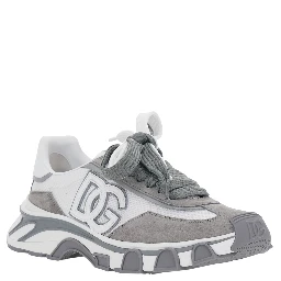 Coutryroad Gray Low Top Sneakers Patch Logo on the Tongue and Maxi Logo on the Side in Leather for Men