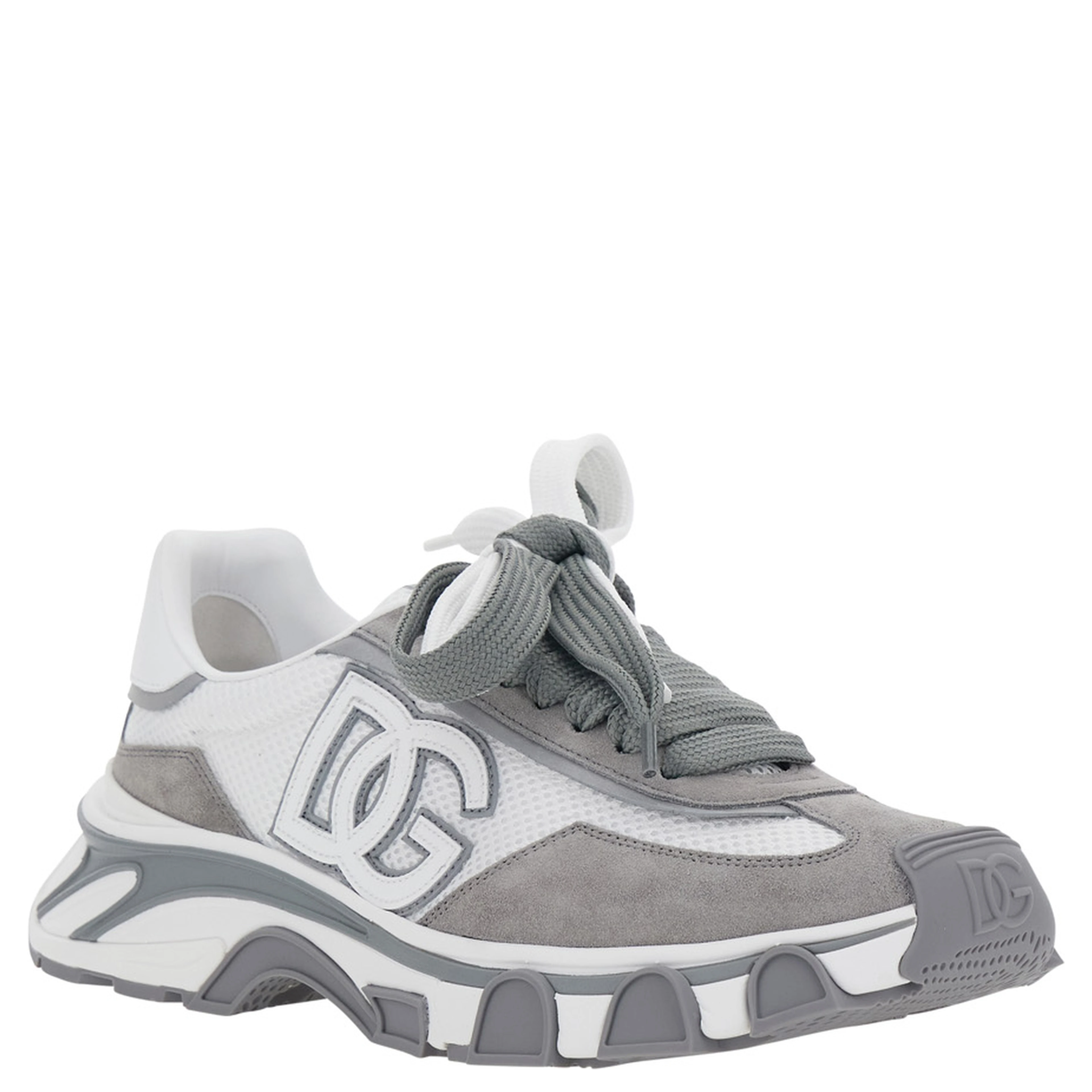 Coutryroad Gray Low Top Sneakers Patch Logo on the Tongue and Maxi Logo on the Side in Leather for Men