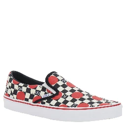Multicolor Low Top Sneaker with Check Motif and All-Over VLogo Print in Cotton Man