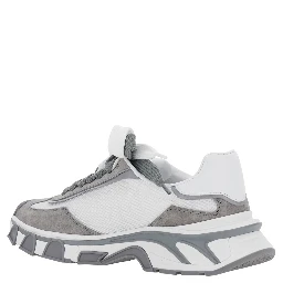 Coutryroad Gray Low Top Sneakers Patch Logo on the Tongue and Maxi Logo on the Side in Leather for Men