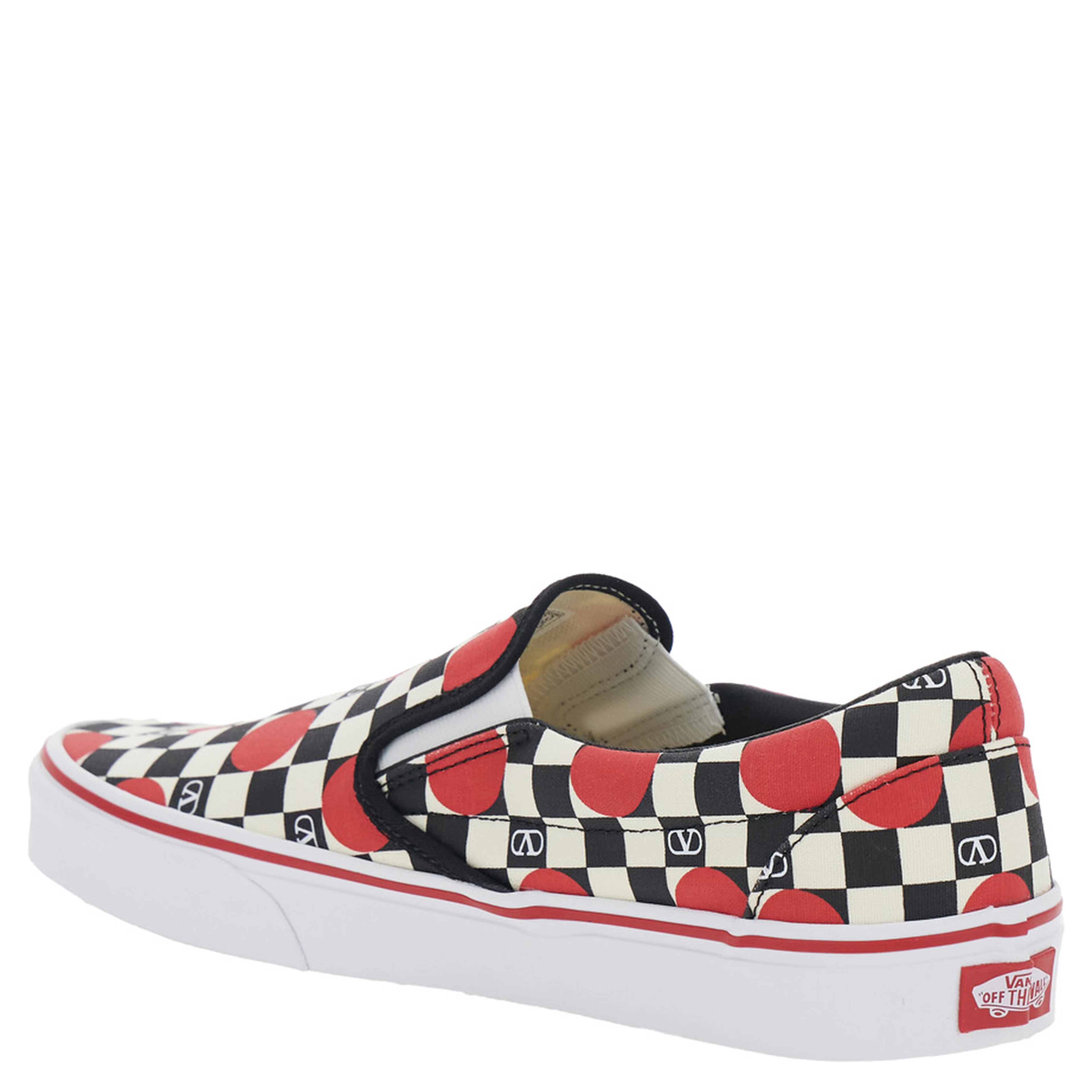 Multicolor Low Top Sneaker with Check Motif and All-Over VLogo Print in Cotton Man