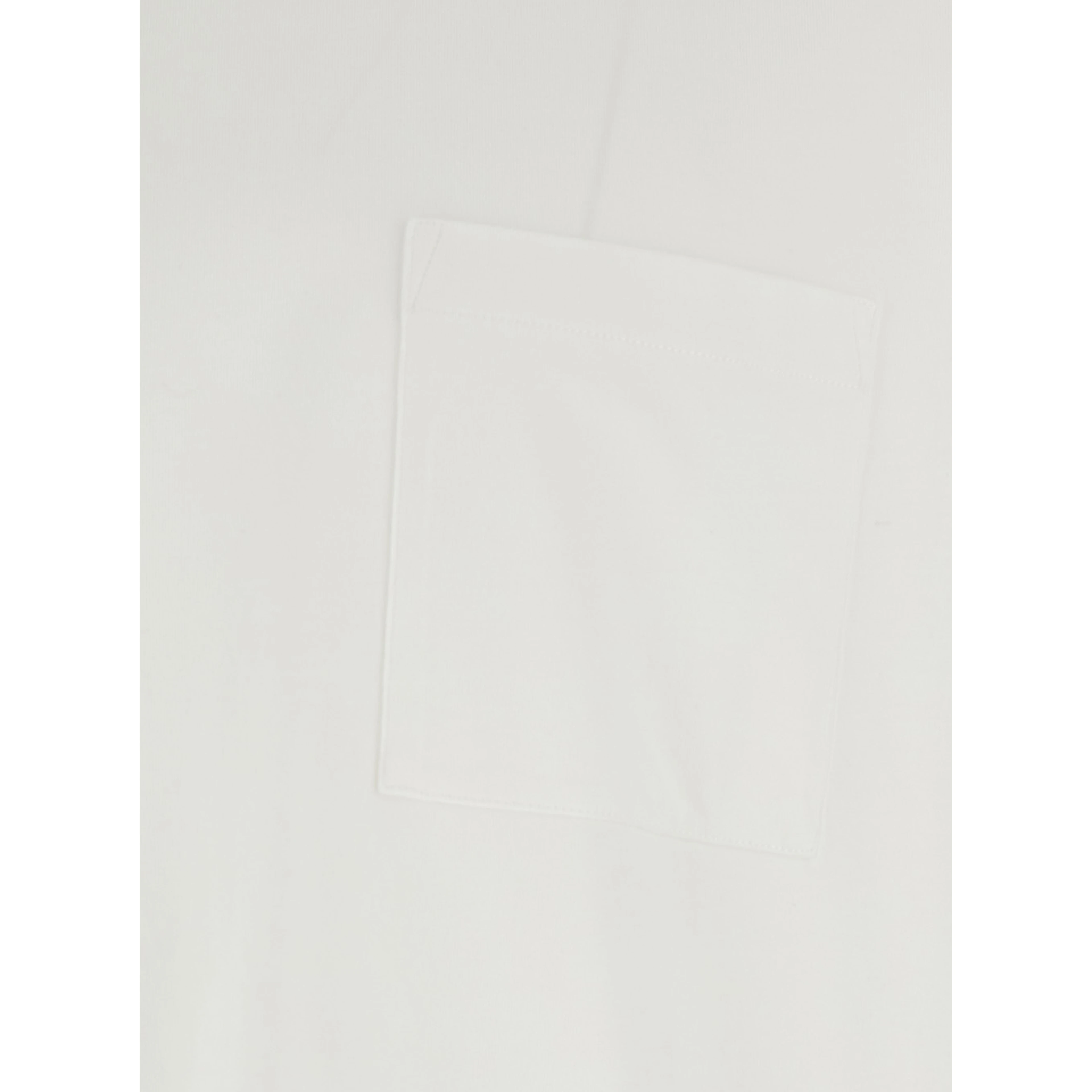 White Crew Neck T-Shirt with Maxi Logo Lettering on the Back in Cotton for Men