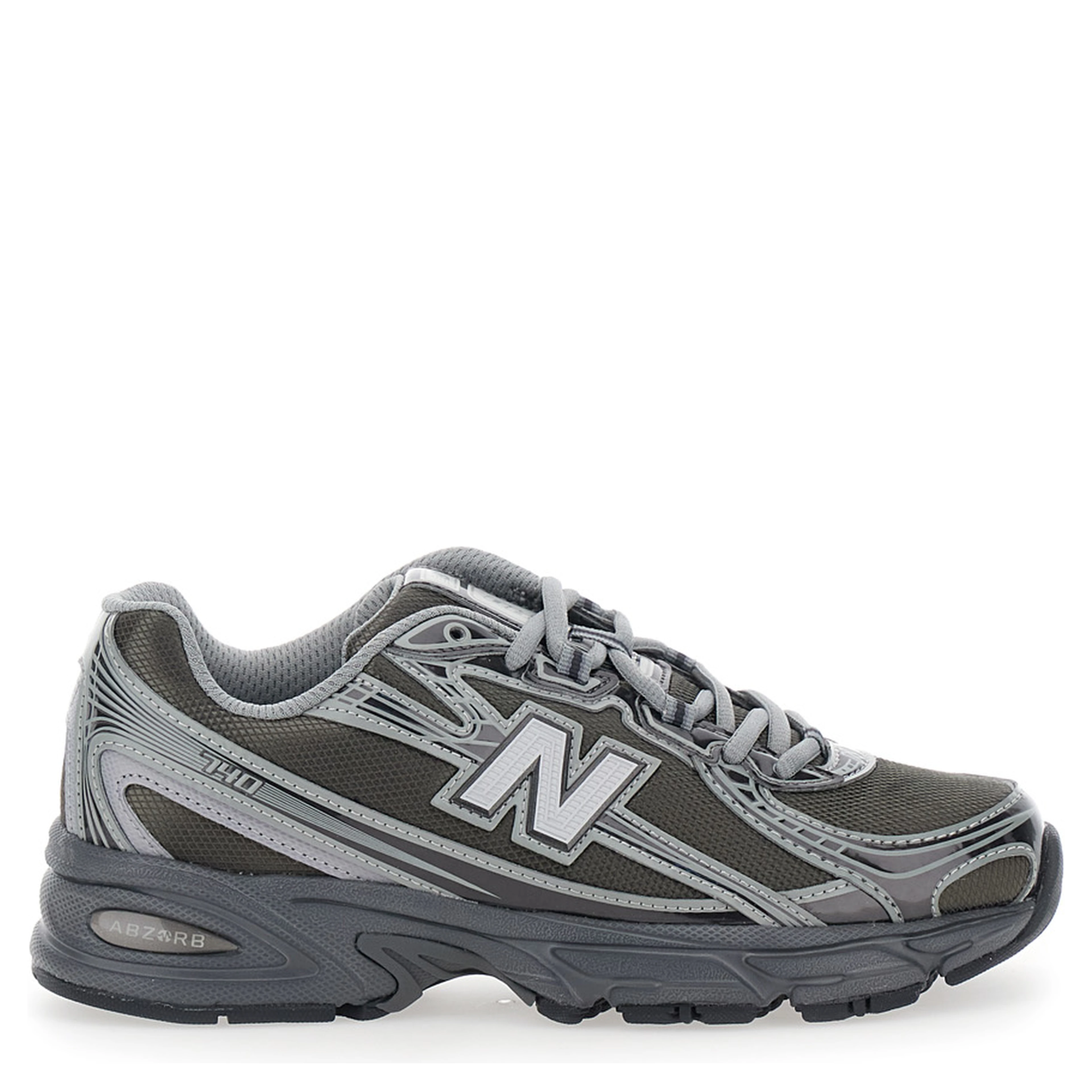 740 Grey Sneakers with Metallic Details and logo patch on the side in tech fabric unisex