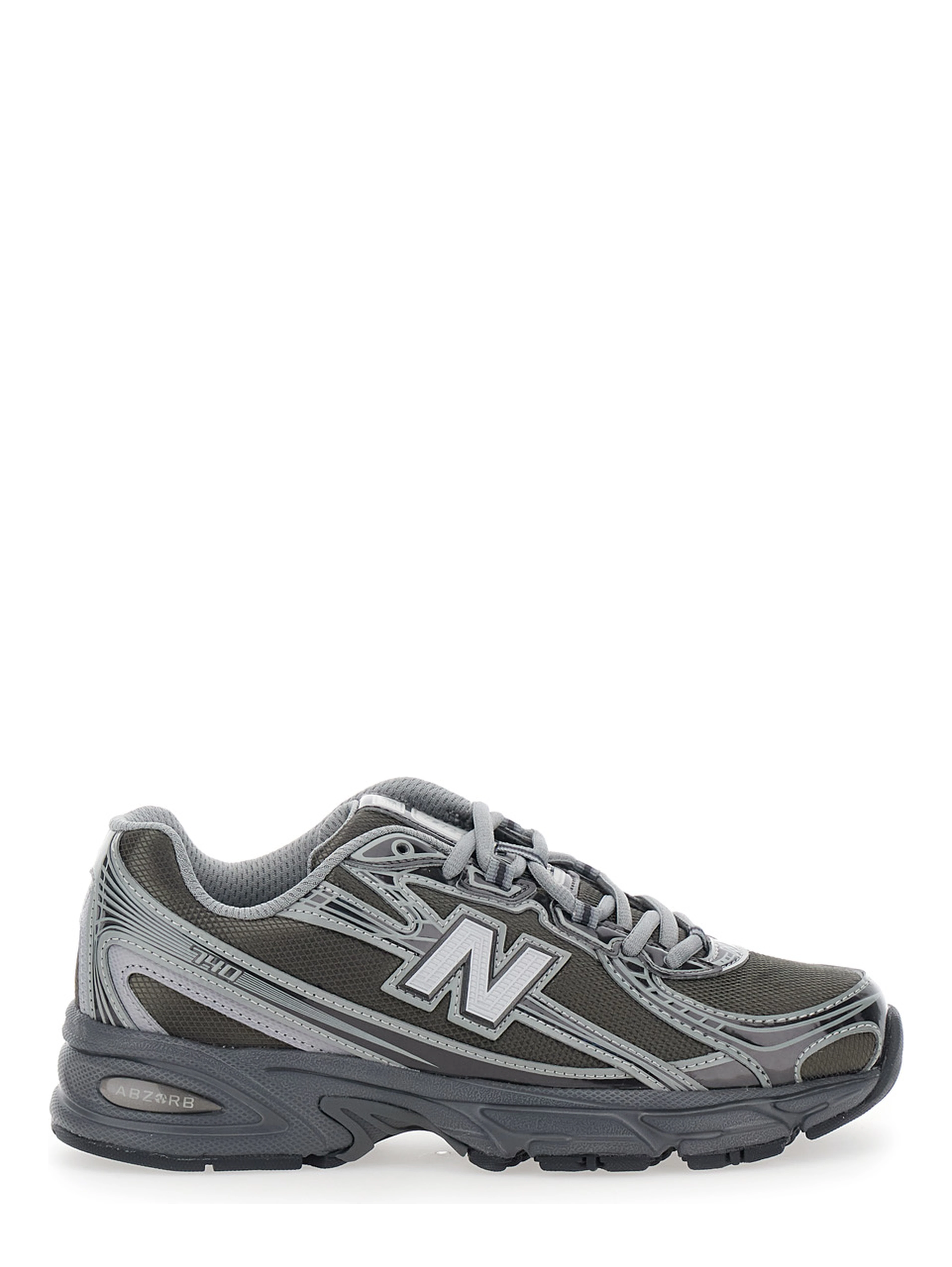 740 Grey Sneakers with Metallic Details and logo patch on the side in tech fabric unisex
