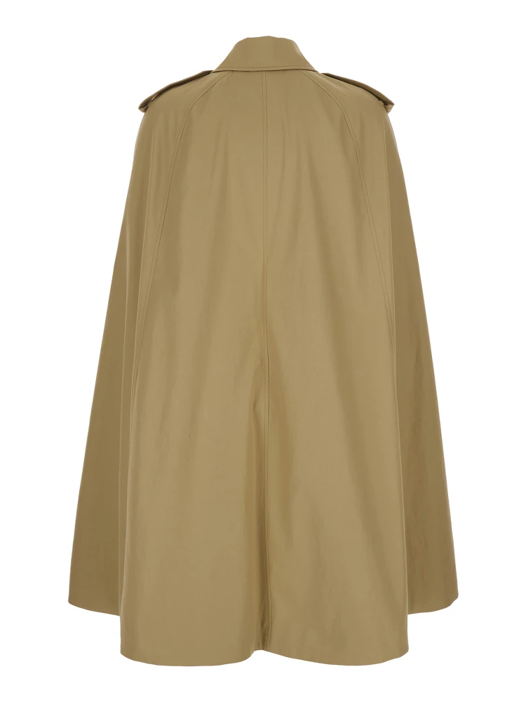 Bellemont Beige Cape with Classic Collar and Front Belt in  Cotton for Women alternative