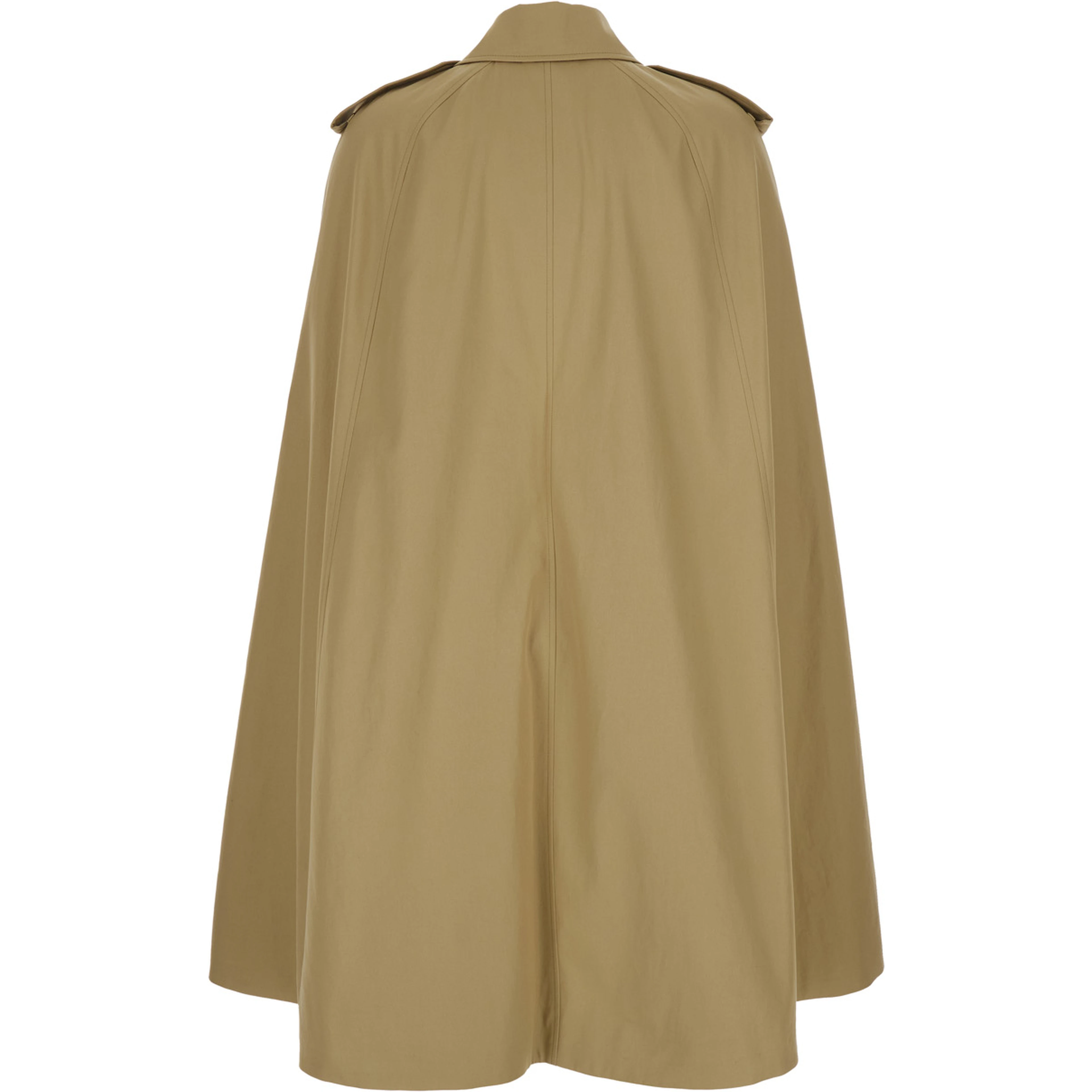 Bellemont Beige Cape with Classic Collar and Front Belt in  Cotton for Women