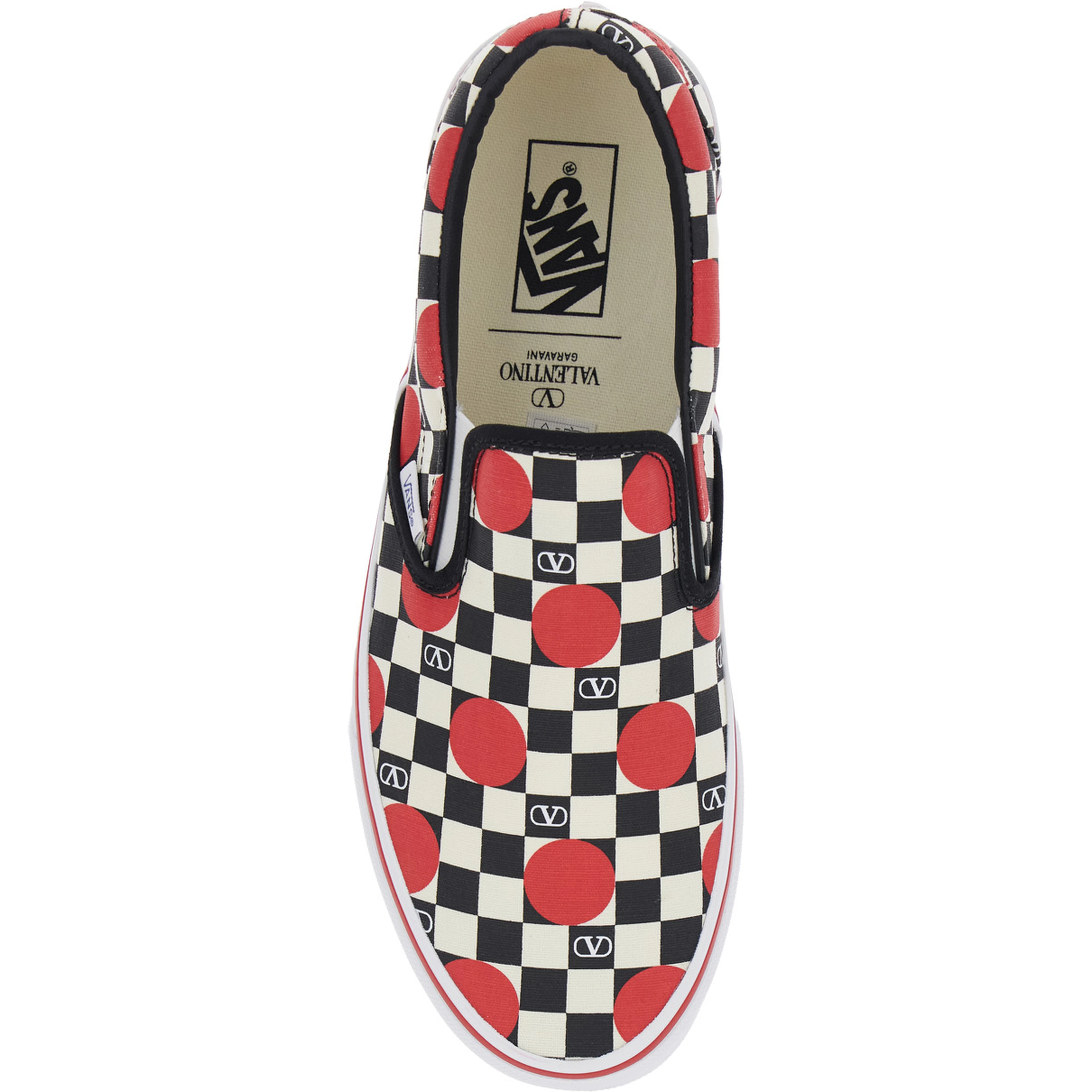 Multicolor Low Top Sneaker with Check Motif and All-Over VLogo Print in Cotton Man