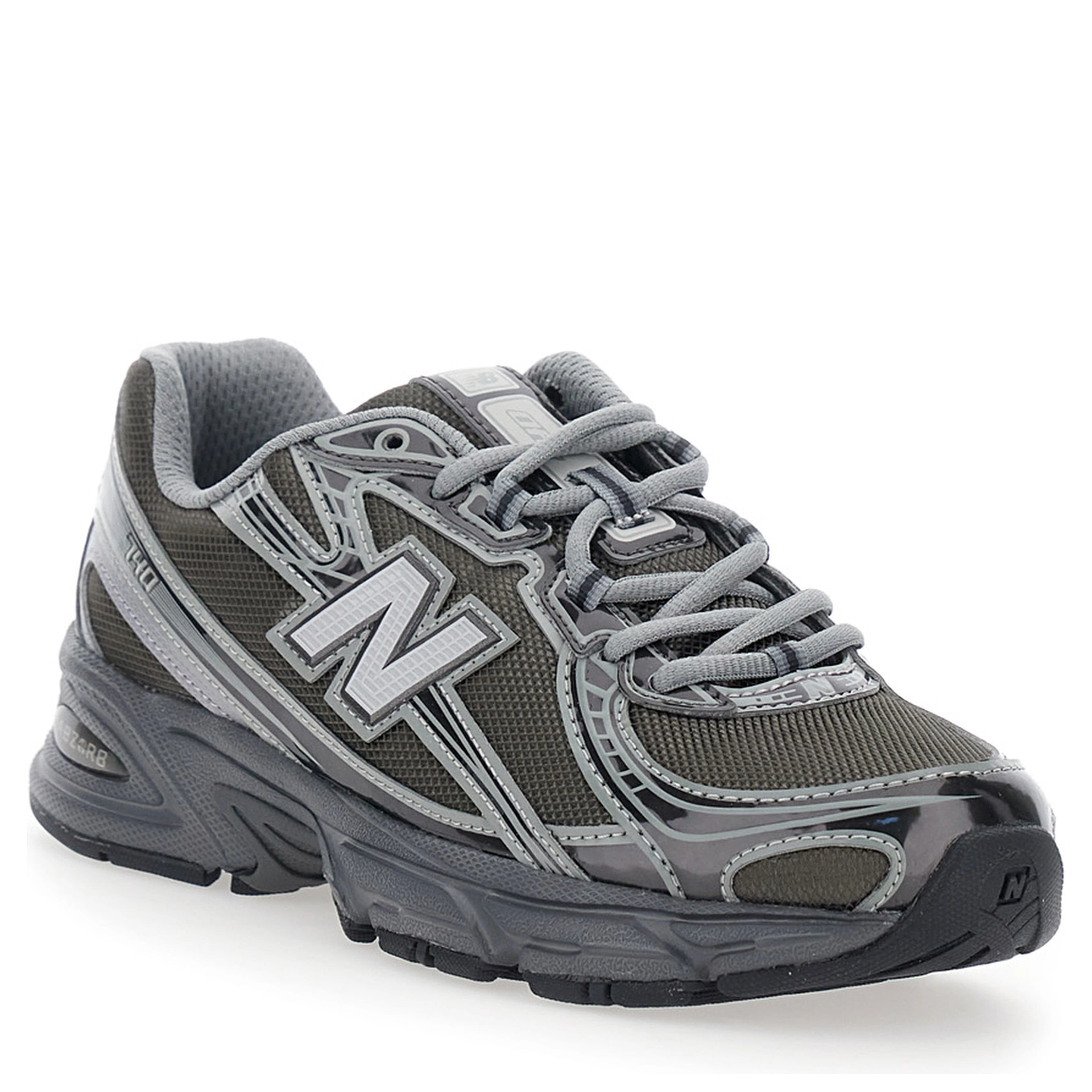 740 Grey Sneakers with Metallic Details and logo patch on the side in tech fabric unisex