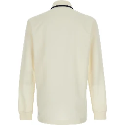 White T-shirt ML PIQUET with classic collar and long sleeves in Tech Fabric men