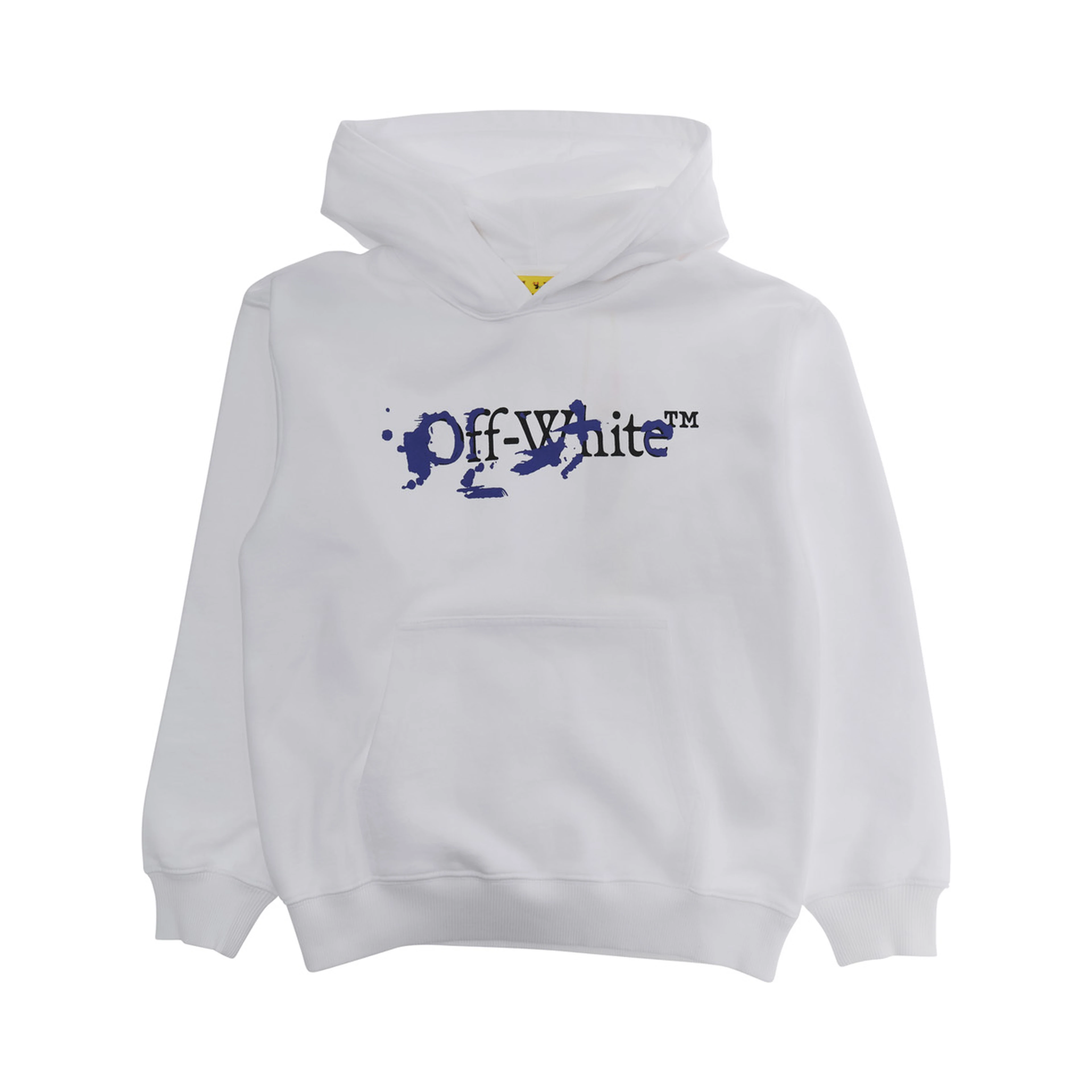 White Hoodie BIG BOOKISH SPLAT INK HOODIE with Hood and Front Print Logo in Cotton Women