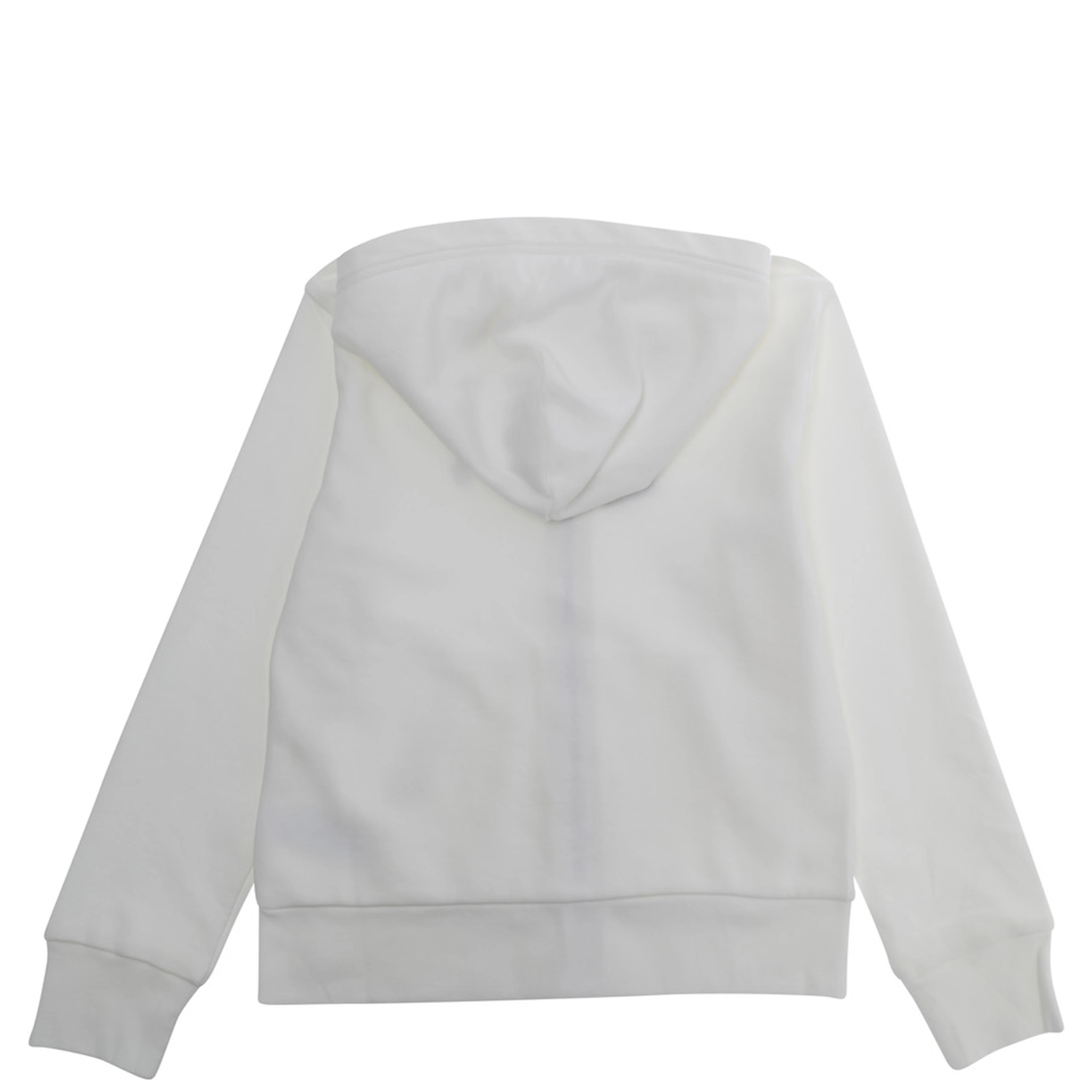 White Hoodie LS FZ HOOD-KNIT SHIRTS-SWEATSHIRT with Hood and Front Zip - Cotton - Unisex