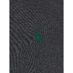 Grey Polo Shirt with Classic Collar and Pony Embroidery on the Front in Cotton for Men