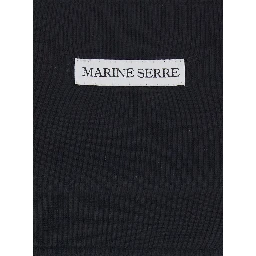 Black Sports Bra with Square Neckline and Logo Patch on the Front in Stretch Cotton for Women