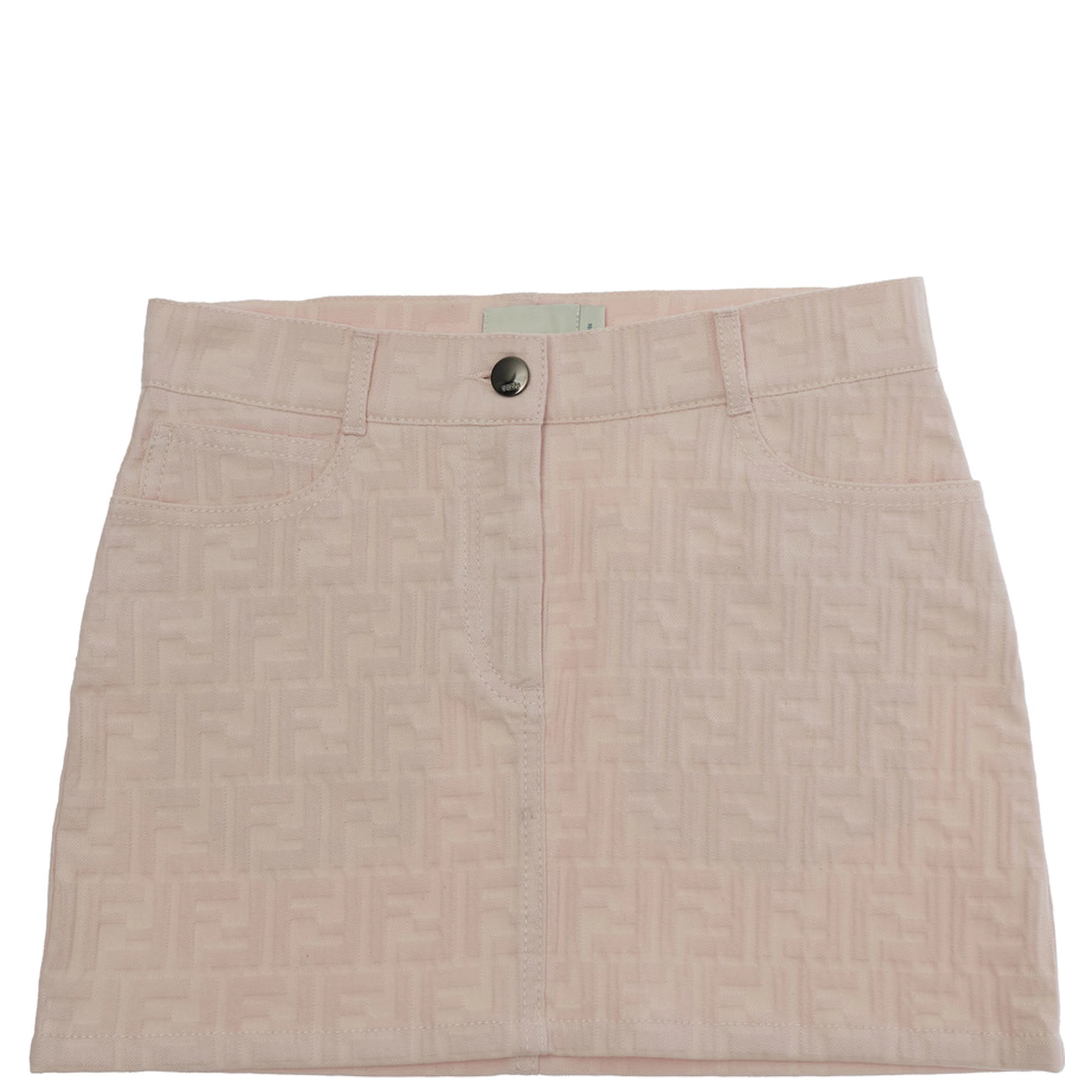 Pink FF Skirt with Belt Loops and Five-Pocket Design in Denim for Women