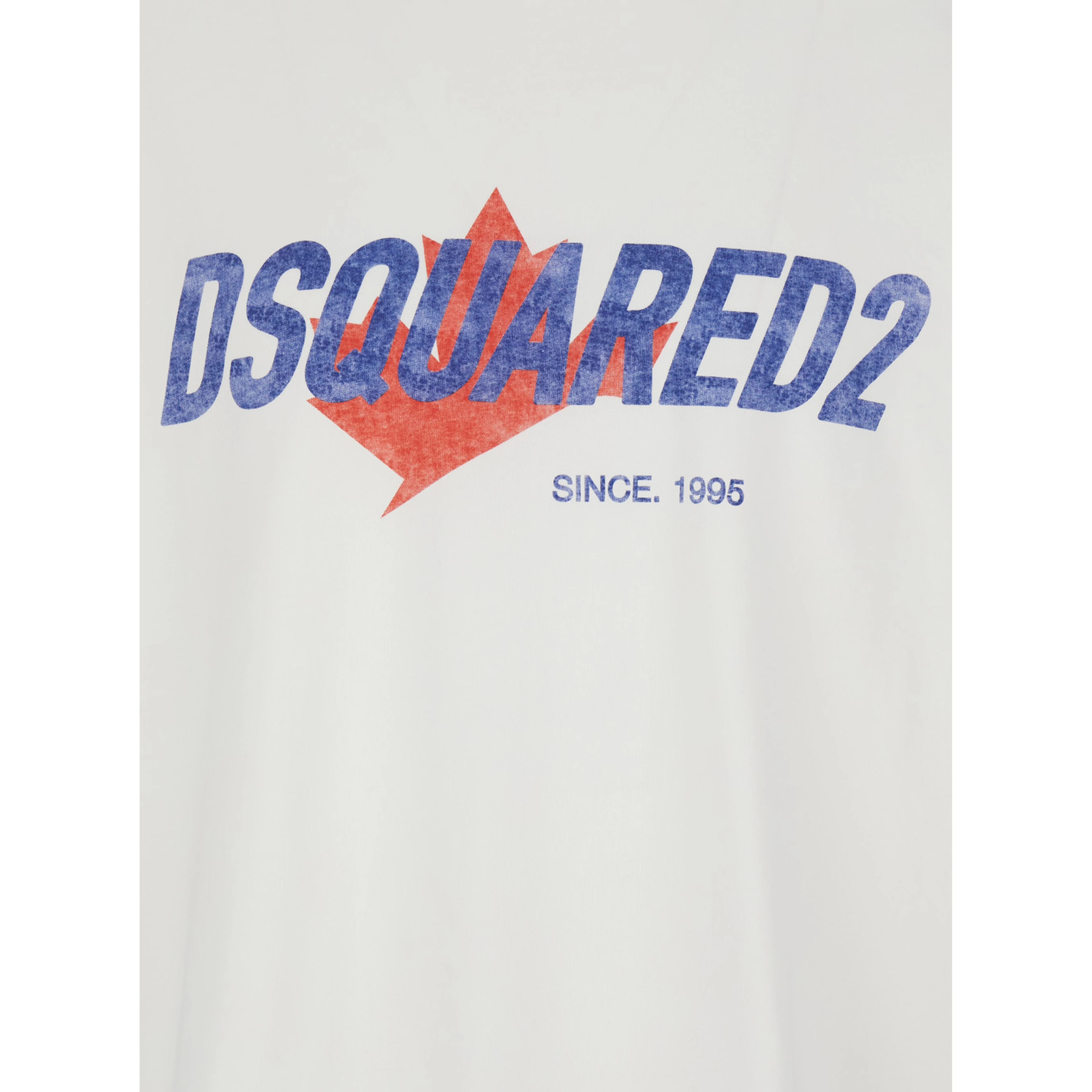 White T-shirt with Logo Print on the Front in Cotton for Men
