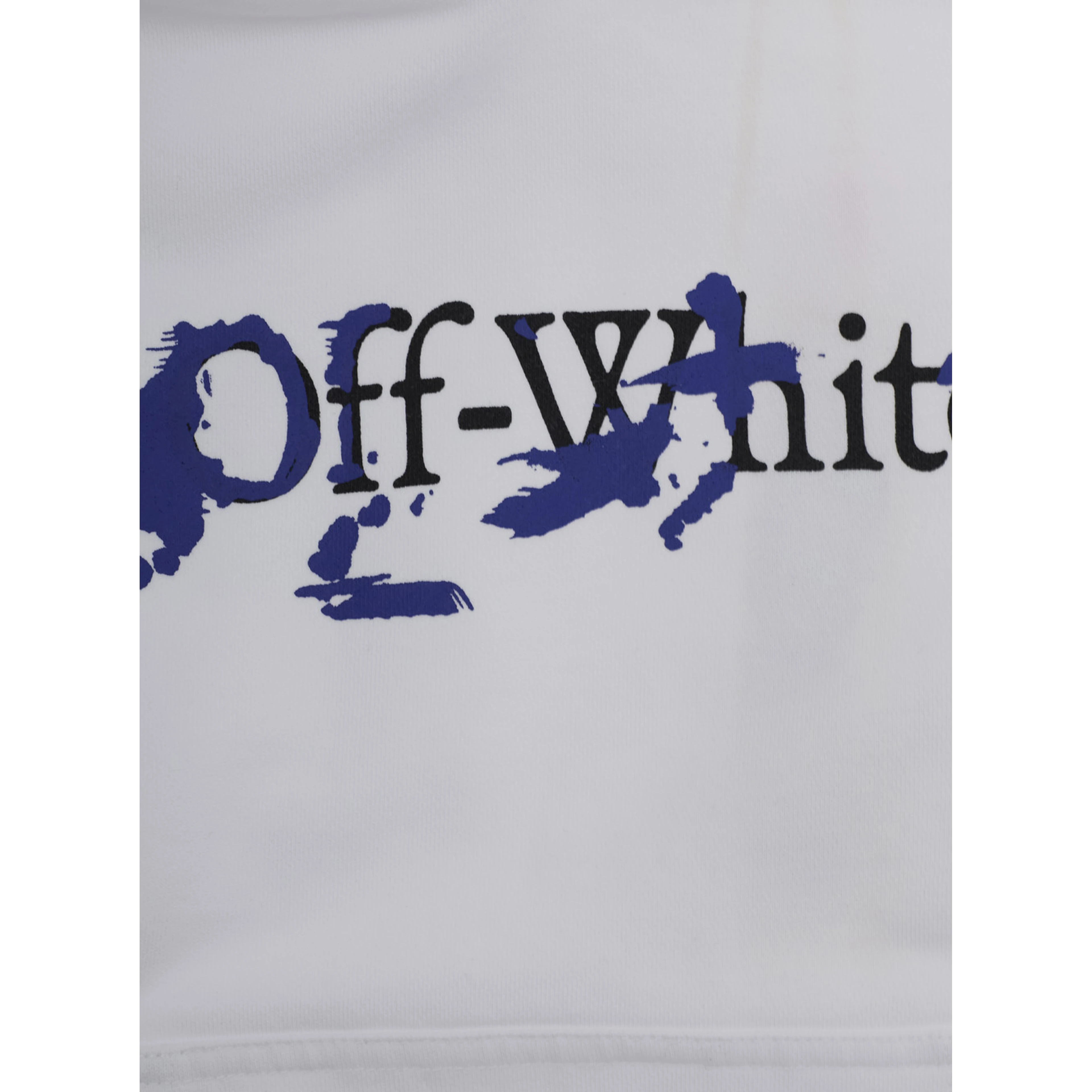White Hoodie BIG BOOKISH SPLAT INK HOODIE with Hood and Front Print Logo in Cotton Women