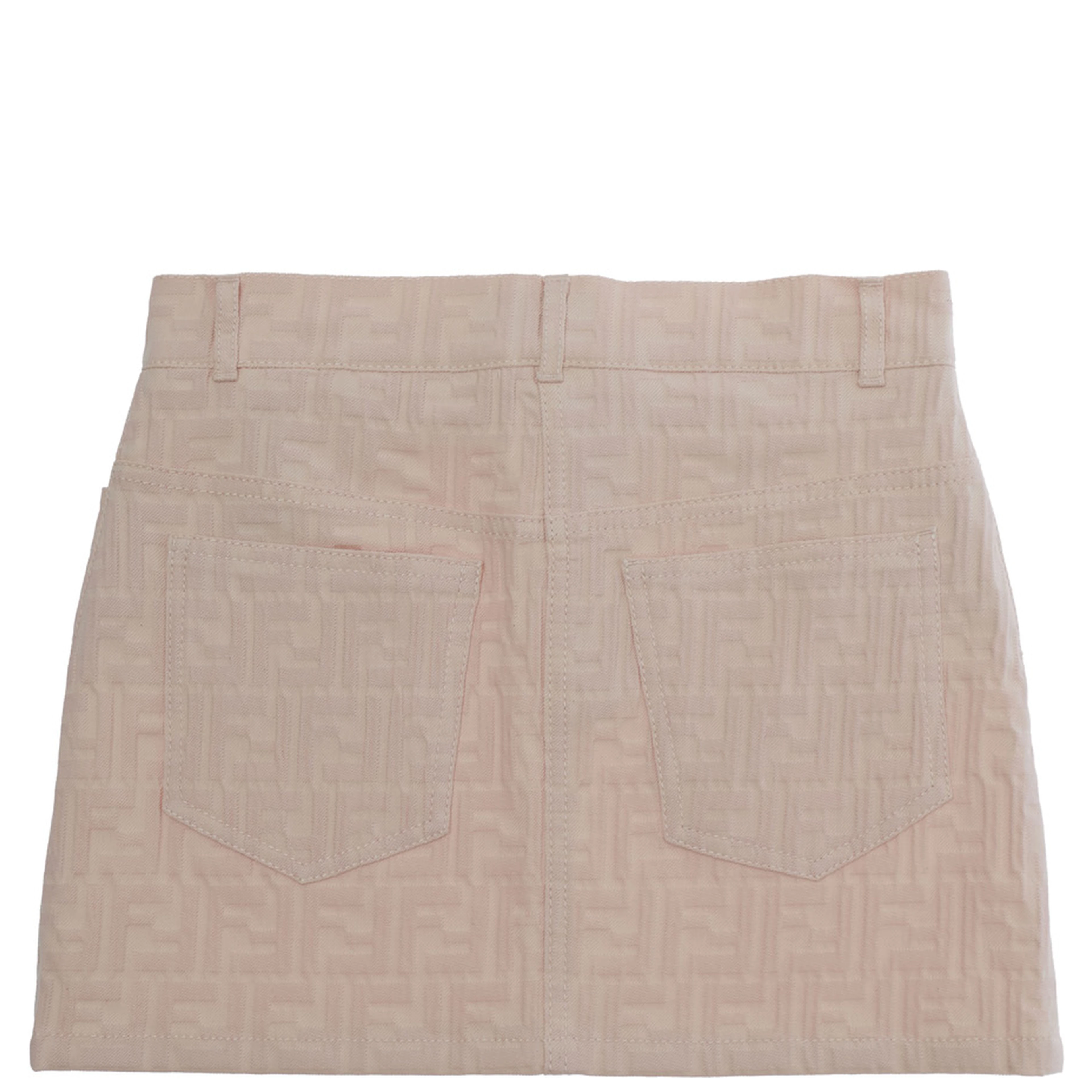 Pink FF Skirt with Belt Loops and Five-Pocket Design in Denim for Women