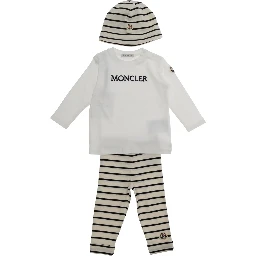Three-Piece Set Moncler with Hat, Sweatshirt and Cotton Pants Multicolor Baby