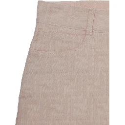 Pink FF Skirt with Belt Loops and Five-Pocket Design in Denim for Women