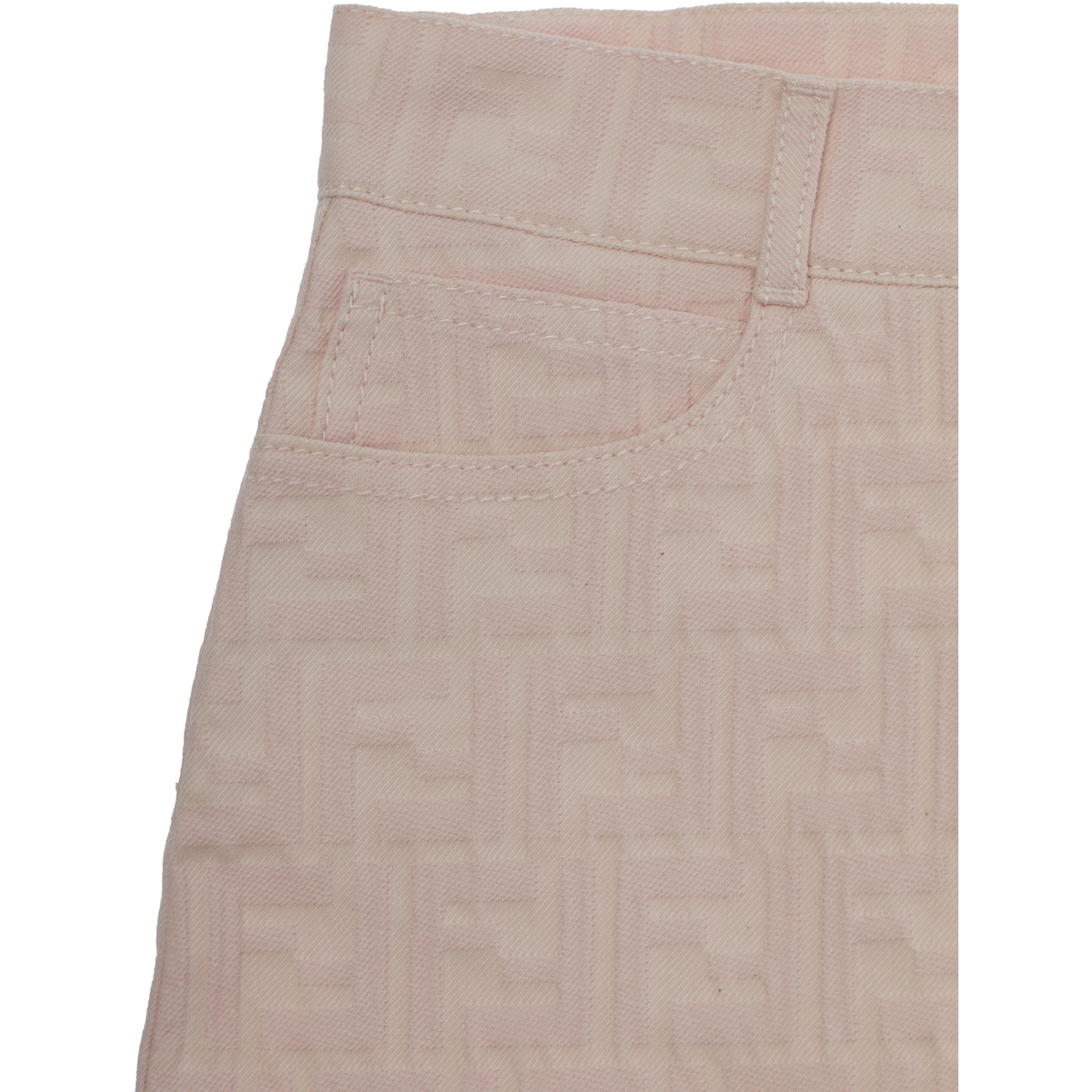 Pink FF Skirt with Belt Loops and Five-Pocket Design in Denim for Women
