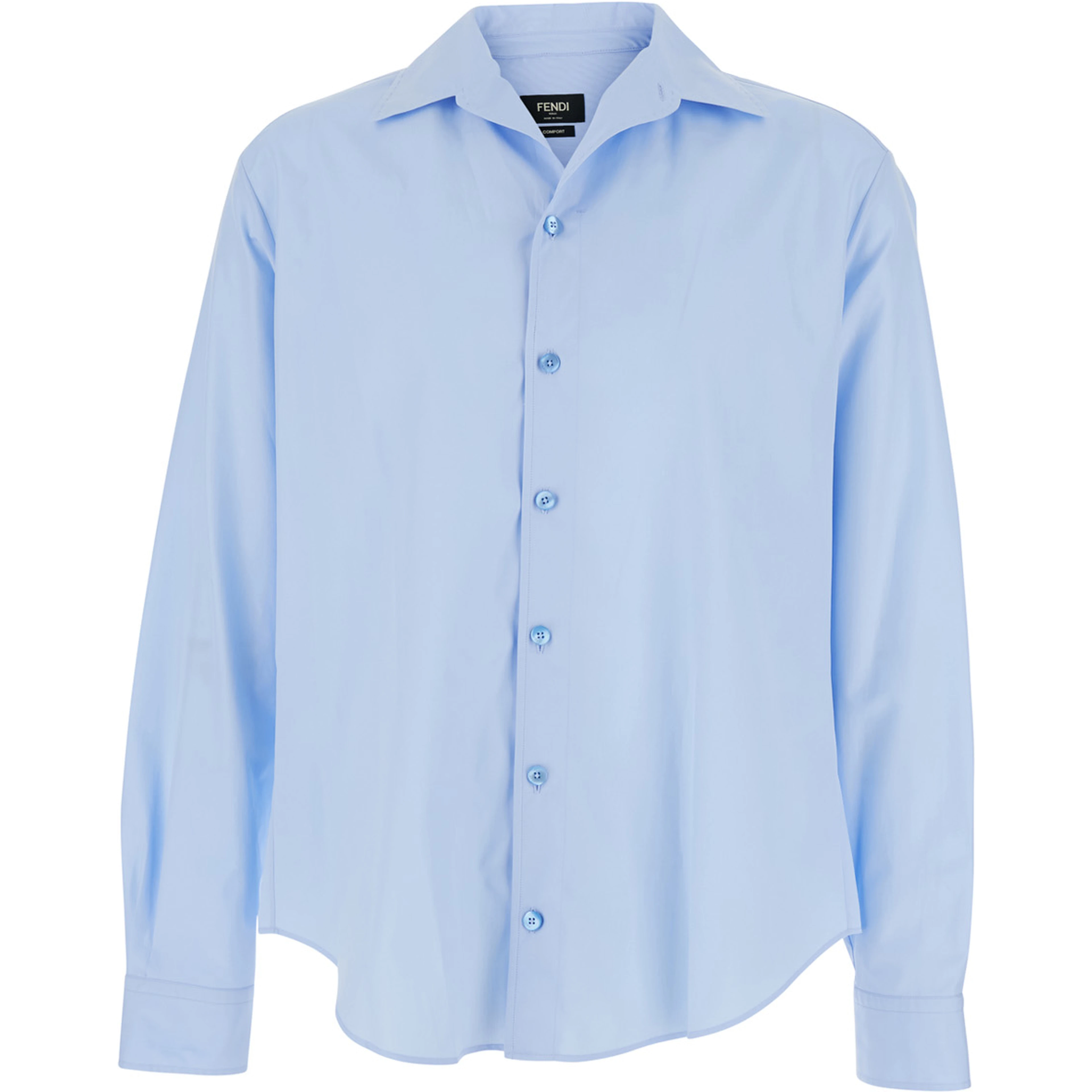 Light Blue Shirt with Classic Collar in Cotton for Men