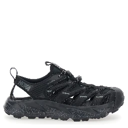 Hopara Black Sandals with high rubber sole and logo lettering on the side in Tech Fabric Unisex