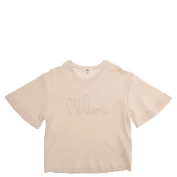 Pink Round Neck Cotton T-Shirt for Women