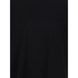 Black T-Shirt with Elasticized Crew Neck and Tone-on-Tone Jacquard Logo for Men
