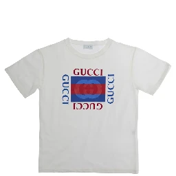 White T-Shirt 575114XJHO89214 with Logo on the Front in Cotton for Women