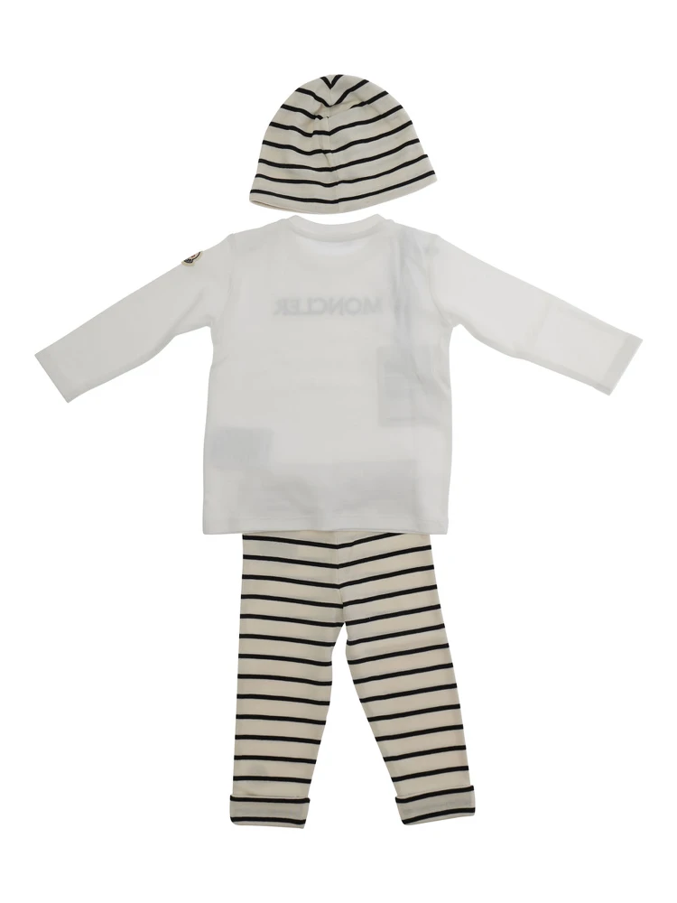 Three-Piece Set Moncler with Hat, Sweatshirt and Cotton Pants Multicolor Baby alternative