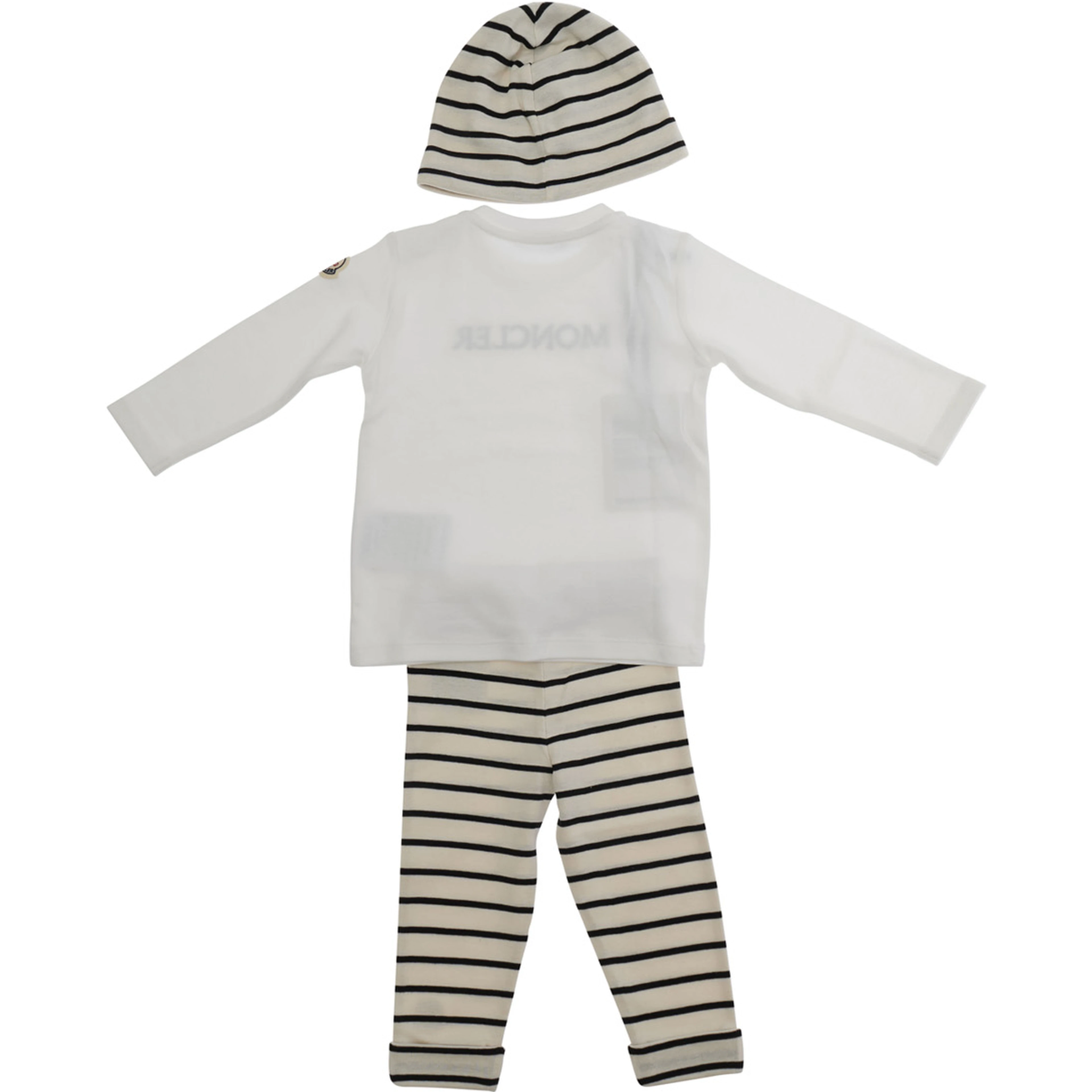 Three-Piece Set Moncler with Hat, Sweatshirt and Cotton Pants Multicolor Baby