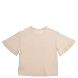 Pink Round Neck Cotton T-Shirt for Women