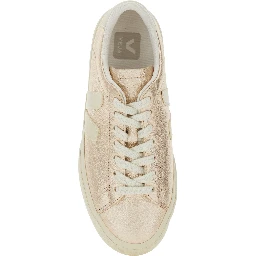 Sneaker Campo with Contrast Heel with Lettering Logo and Logo Patch on the Side in Metallic Leather Unisex