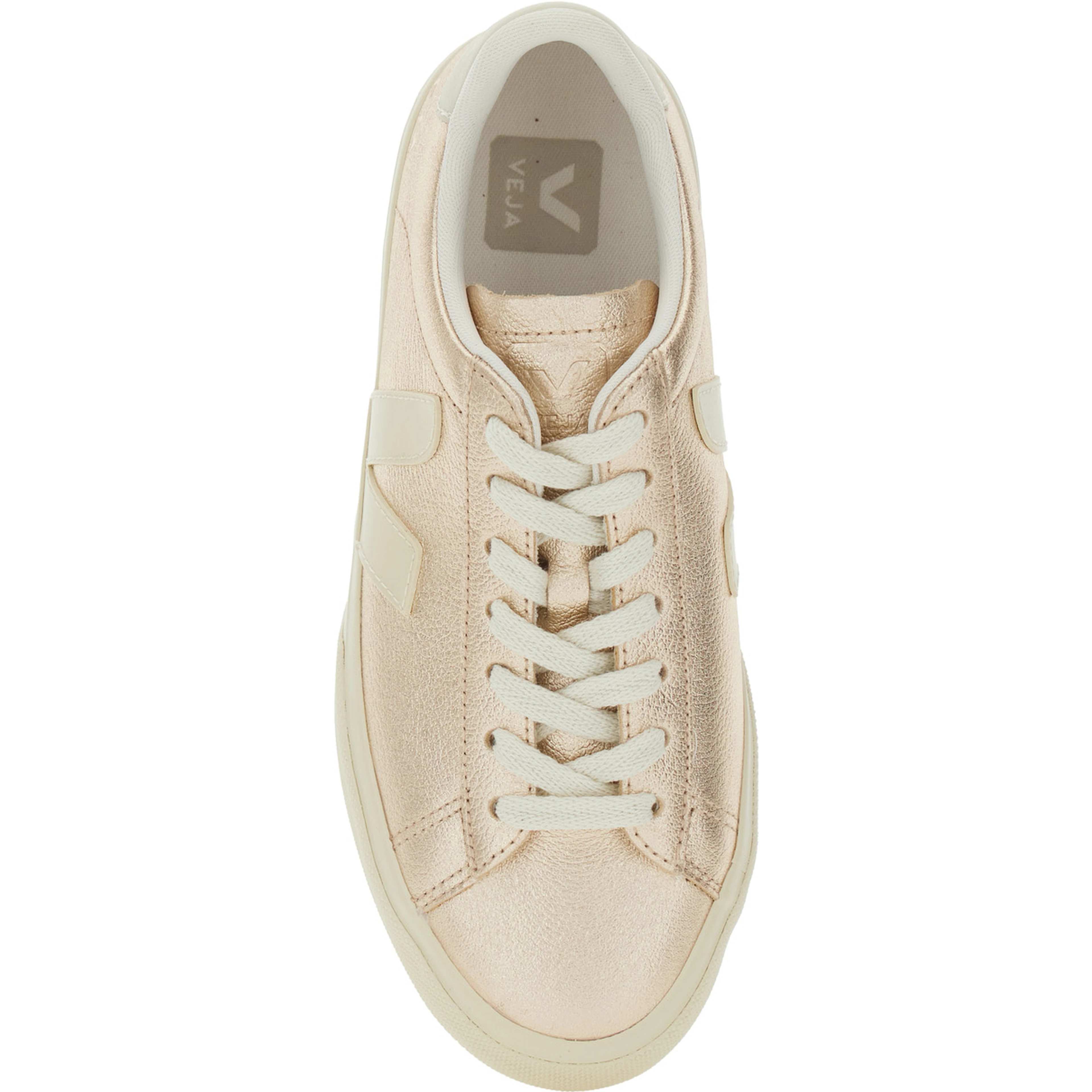 Sneaker Campo with Contrast Heel with Lettering Logo and Logo Patch on the Side in Metallic Leather Unisex