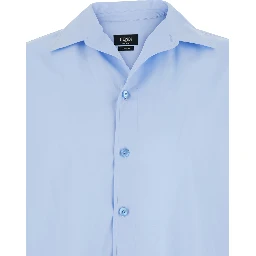 Light Blue Shirt with Classic Collar in Cotton for Men