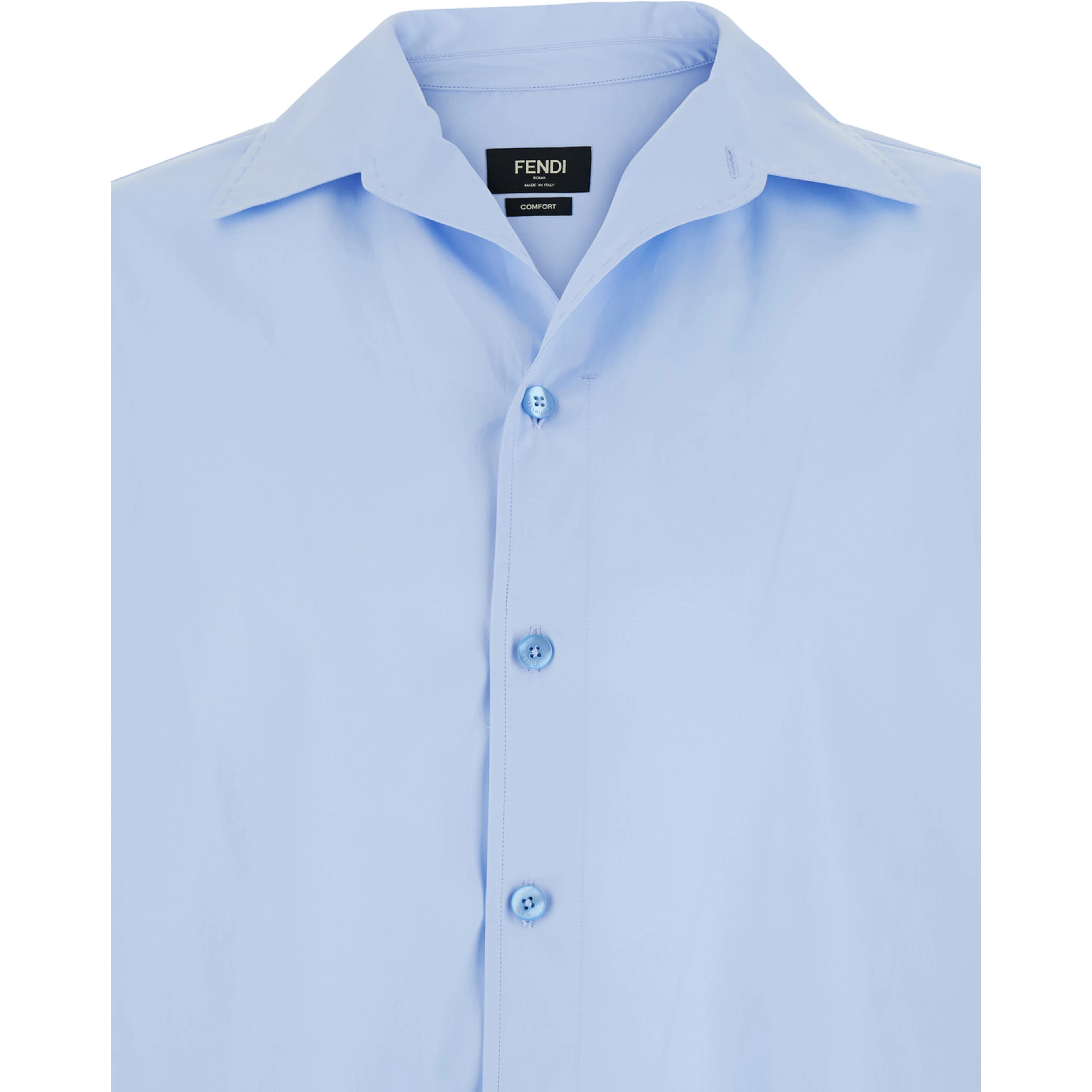 Light Blue Shirt with Classic Collar in Cotton for Men